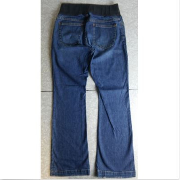 Gap Maternity Blue Jeans Size 6 Long & Lean Blue Elasticated Waist, Dark Wash - Picture 5 of 7